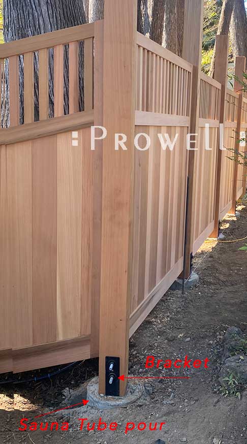 Fence-post brackets.