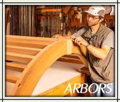 Custom wood garden arbors.