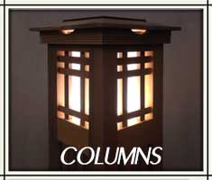 custom wood landscape lighting columns.
