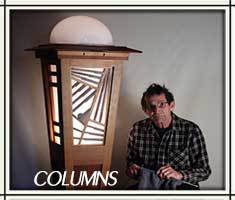 custom wood landscape lighting columns.