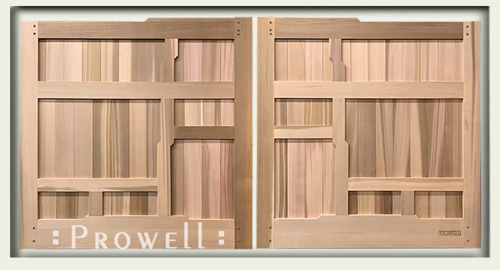 Arts and Crafts Wood Driveway Gates 26-1 in Marin County, CA