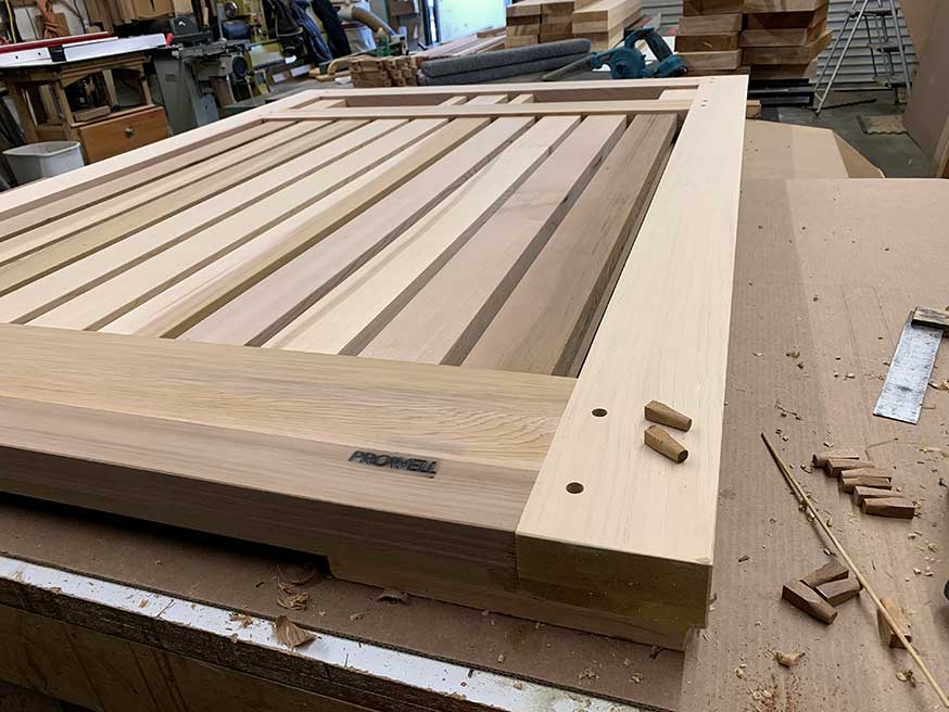 Creating woodworking integrity pins for driveway gates.