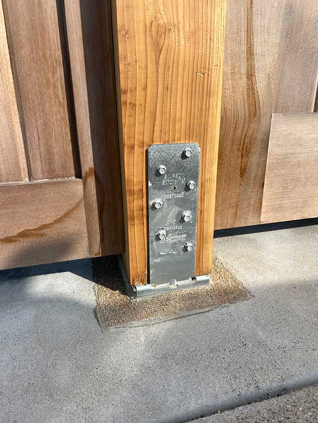 Wood fence post brackets.