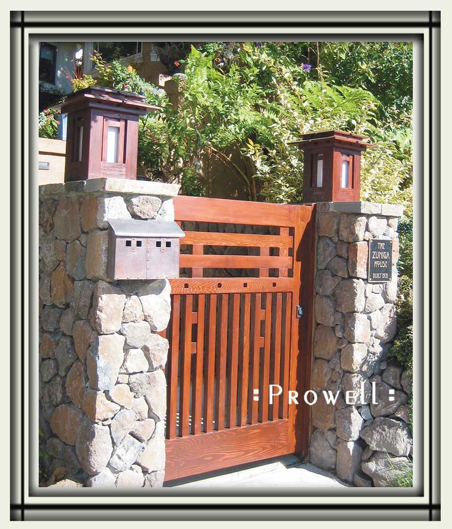 Entrance wood lighting columns 16a in Oakland, CA