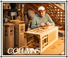 custom wood landscape lighting columns.